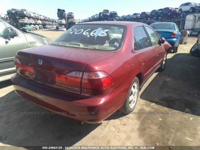 JHMCG5679YC020668 - 2000 HONDA ACCORD SE RED photo 4