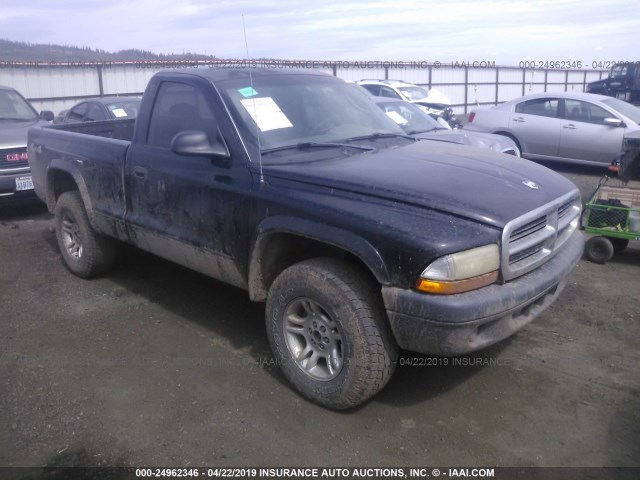 1D7GG16K74S697224 - 2004 DODGE DAKOTA SXT BLACK photo 1