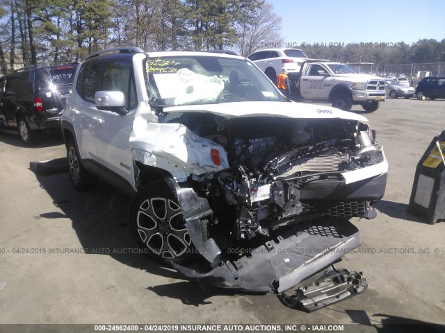 ZACCJBDB1HPE74952 - 2017 JEEP RENEGADE LIMITED WHITE photo 1