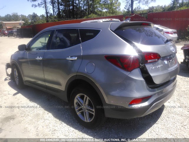 5NMZTDLB8HH015389 - 2017 HYUNDAI SANTA FE SPORT  GRAY photo 3