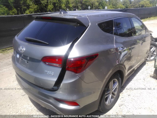 5NMZTDLB8HH015389 - 2017 HYUNDAI SANTA FE SPORT  GRAY photo 4