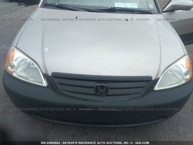 1HGES26701L051709 - 2001 HONDA CIVIC EX BEIGE photo 6