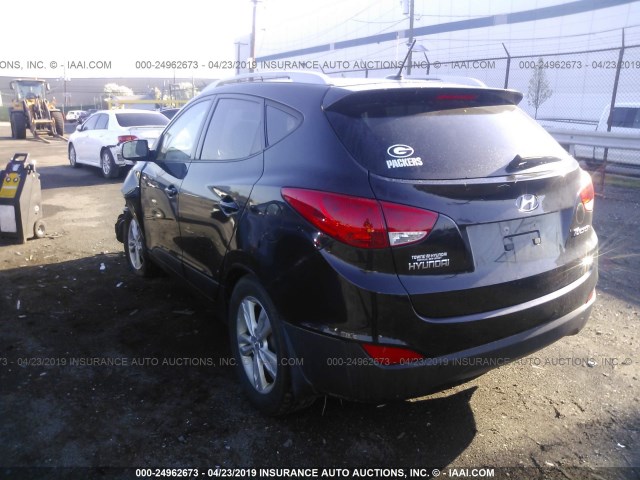 KM8JUCAC2DU581398 - 2013 HYUNDAI TUCSON GLS/LIMITED შავი ფოტო 3
