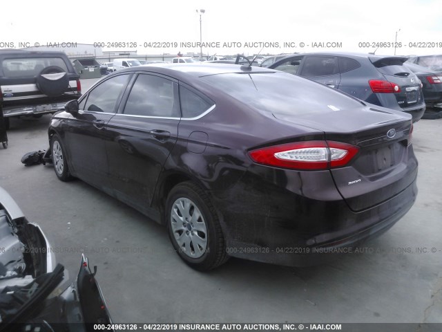 3FA6P0G79DR148281 - 2013 FORD FUSION S MAROON photo 3