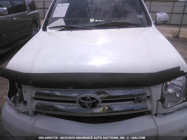 5TBET34126S508342 - 2006 TOYOTA TUNDRA DOUBLE CAB SR5 WHITE photo 10