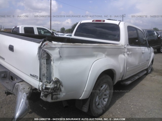 5TBET34126S508342 - 2006 TOYOTA TUNDRA DOUBLE CAB SR5 WHITE photo 4