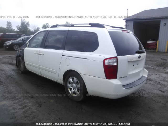 KNDMB233586258598 - 2008 KIA SEDONA EX/LX WHITE photo 3