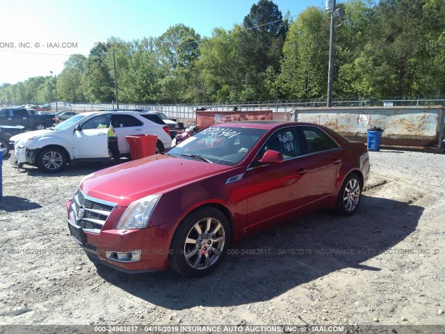 1G6DV57V080187434 - 2008 CADILLAC CTS HI FEATURE V6 RED photo 2