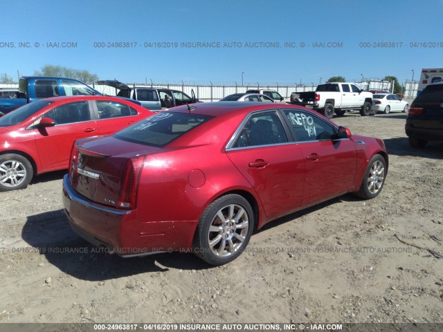 1G6DV57V080187434 - 2008 CADILLAC CTS HI FEATURE V6 RED photo 4