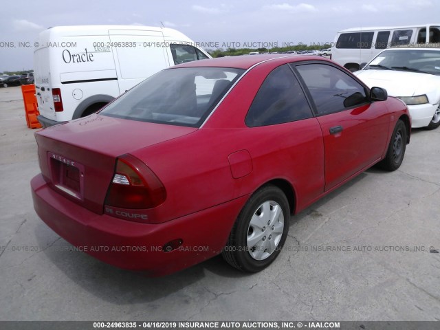 JA3AY11A5YU028745 - 2000 MITSUBISHI MIRAGE DE RED photo 4