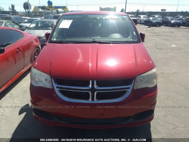 2C4RDGCGXDR521056 - 2013 DODGE GRAND CARAVAN SXT RED photo 6