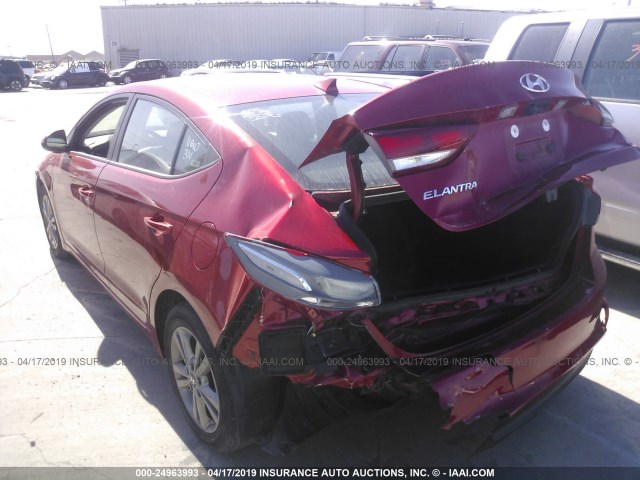 5NPD84LF6JH251479 - 2018 HYUNDAI ELANTRA SEL/VALUE/LIMITED RED photo 3