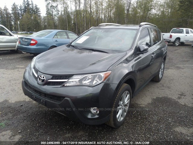 2T3DFREV6FW358815 - 2015 TOYOTA RAV4 LIMITED GRAY photo 2