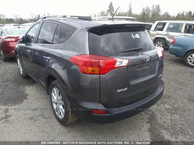 2T3DFREV6FW358815 - 2015 TOYOTA RAV4 LIMITED GRAY photo 3