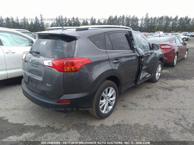 2T3DFREV6FW358815 - 2015 TOYOTA RAV4 LIMITED GRAY photo 4