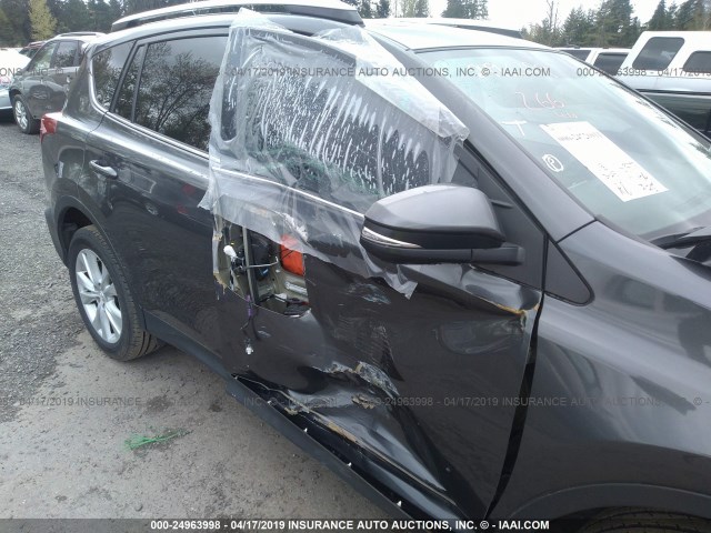 2T3DFREV6FW358815 - 2015 TOYOTA RAV4 LIMITED GRAY photo 6