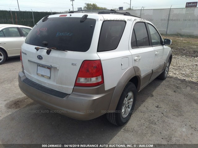 KNDJC733665611687 - 2006 KIA SORENTO EX/LX WHITE photo 4