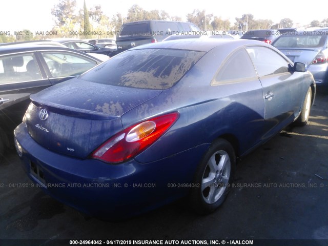 4T1CA30P94U037518 - 2004 TOYOTA CAMRY SOLARA SE/SLE BLUE photo 4