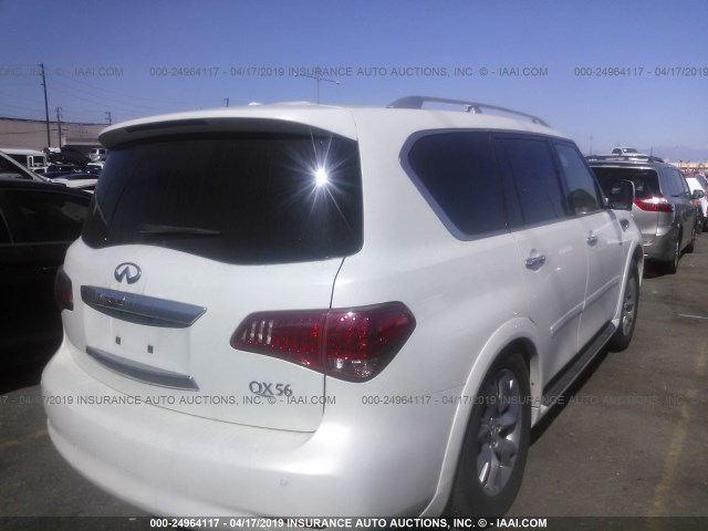 JN8AZ2NC0B9300942 - 2011 INFINITI QX56 WHITE photo 4