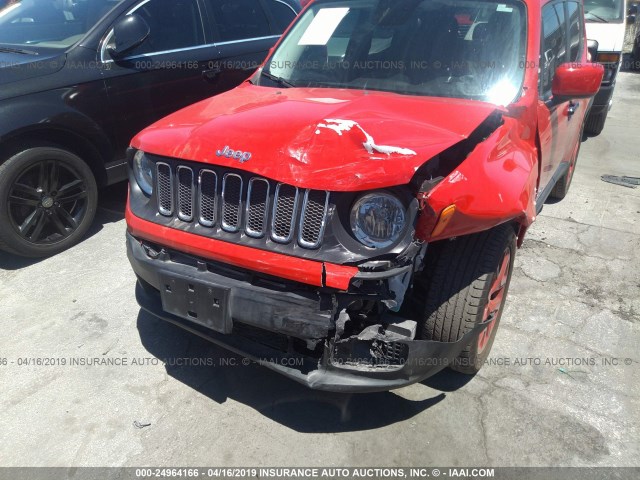 ZACCJABT5FPC37299 - 2015 JEEP RENEGADE RED photo 6