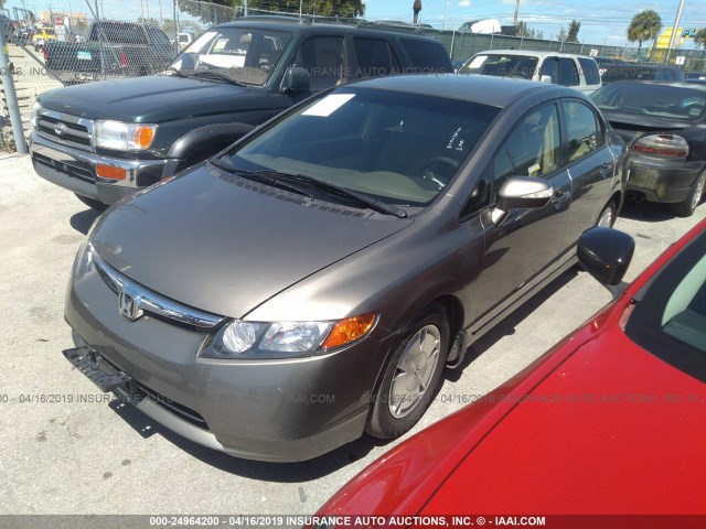 JHMFA36298S015225 - 2008 HONDA CIVIC HYBRID GRAY photo 2