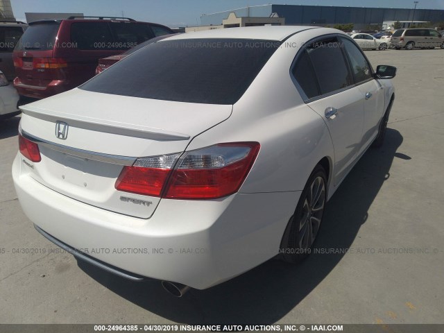 1HGCR2F58DA205276 - 2013 HONDA ACCORD WHITE photo 4