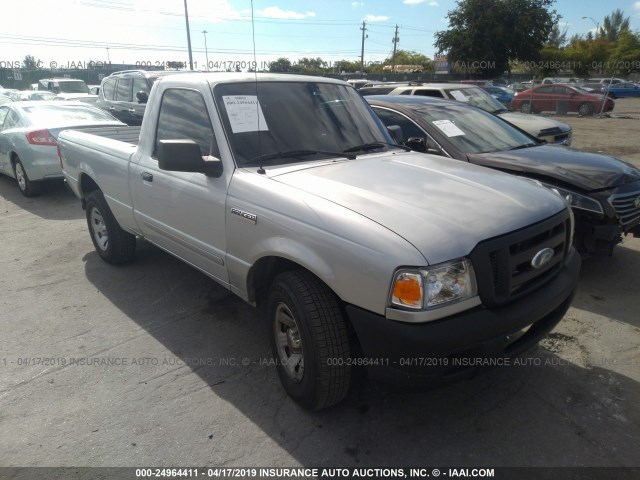1FTYR10D27PA63894 - 2007 FORD RANGER SILVER photo 1