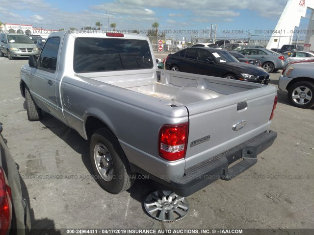1FTYR10D27PA63894 - 2007 FORD RANGER SILVER photo 3