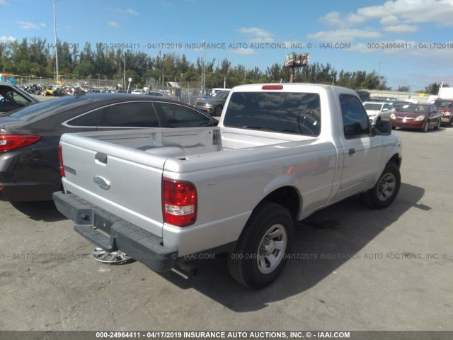 1FTYR10D27PA63894 - 2007 FORD RANGER SILVER photo 4