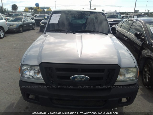 1FTYR10D27PA63894 - 2007 FORD RANGER SILVER photo 6