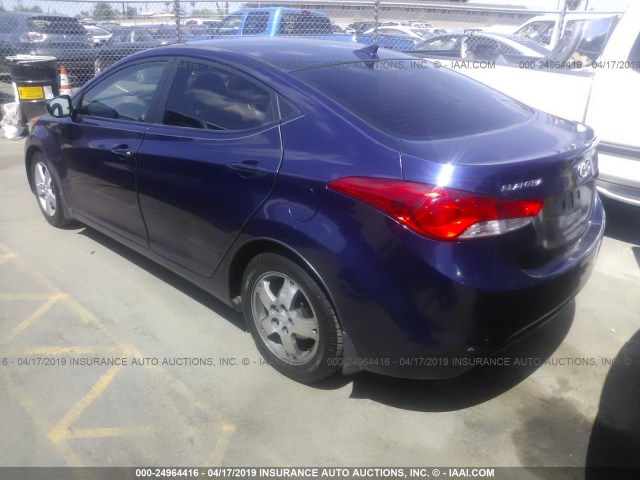 5NPDH4AEXDH313321 - 2013 HYUNDAI ELANTRA GLS/LIMITED PURPLE photo 3