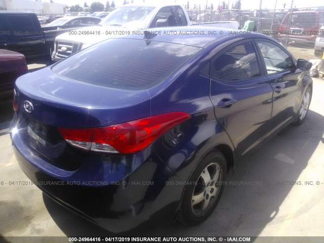 5NPDH4AEXDH313321 - 2013 HYUNDAI ELANTRA GLS/LIMITED PURPLE photo 4