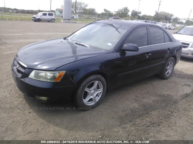 5NPEU46F66H029530 - 2006 HYUNDAI SONATA GLS/LX BLUE photo 2