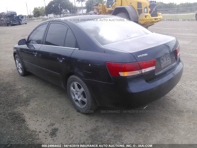 5NPEU46F66H029530 - 2006 HYUNDAI SONATA GLS/LX BLUE photo 3