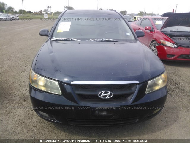 5NPEU46F66H029530 - 2006 HYUNDAI SONATA GLS/LX BLUE photo 6