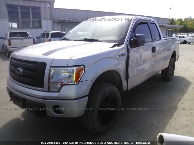 1FTRX14W59FA61961 - 2009 FORD F150 SUPER CAB SILVER photo 2