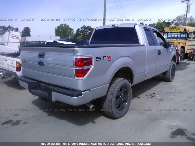 1FTRX14W59FA61961 - 2009 FORD F150 SUPER CAB SILVER photo 4