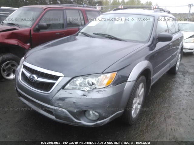 4S4BP61C297346051 - 2009 SUBARU OUTBACK 2.5I GRAY photo 2