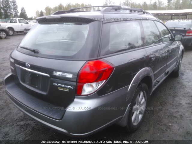 4S4BP61C297346051 - 2009 SUBARU OUTBACK 2.5I GRAY photo 4