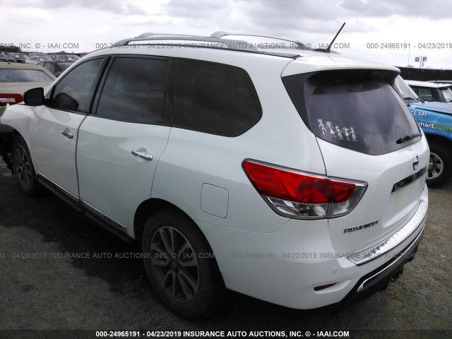 5N1AR2MN1EC613693 - 2014 NISSAN PATHFINDER S/SV/SL/PLATINUM WHITE photo 3
