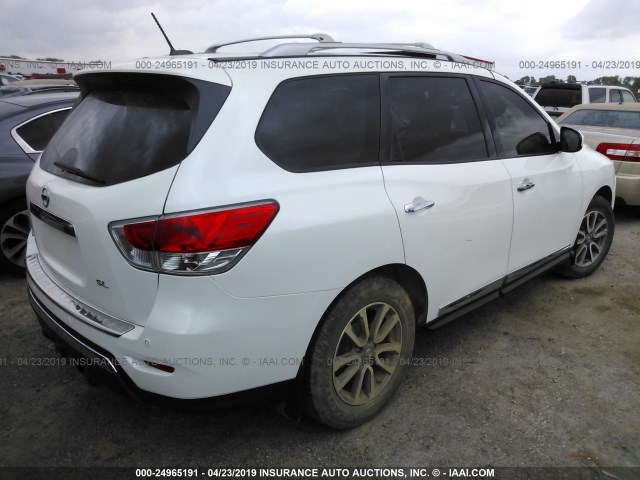 5N1AR2MN1EC613693 - 2014 NISSAN PATHFINDER S/SV/SL/PLATINUM WHITE photo 4