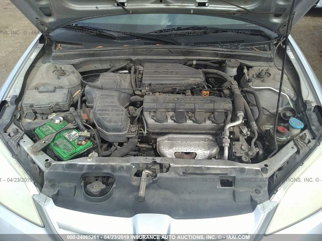 2HGES16354H636293 - 2004 HONDA CIVIC DX VP SILVER photo 10