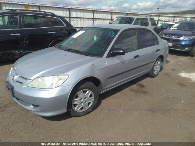 2HGES16354H636293 - 2004 HONDA CIVIC DX VP SILVER photo 2