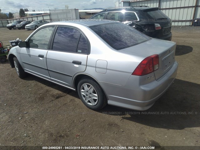 2HGES16354H636293 - 2004 HONDA CIVIC DX VP SILVER photo 3