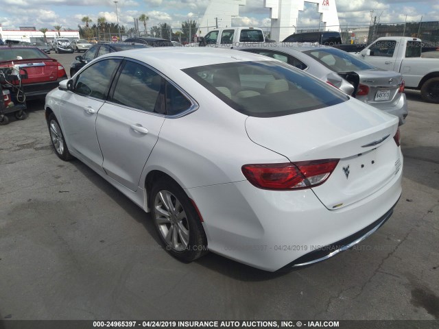 1C3CCCAB5FN659665 - 2015 CHRYSLER 200 LIMITED WHITE photo 3