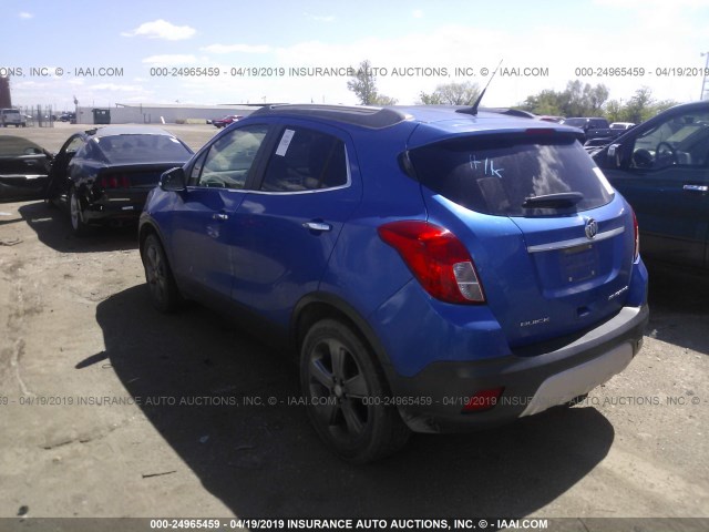 KL4CJASB2EB707394 - 2014 BUICK ENCORE BLUE photo 3