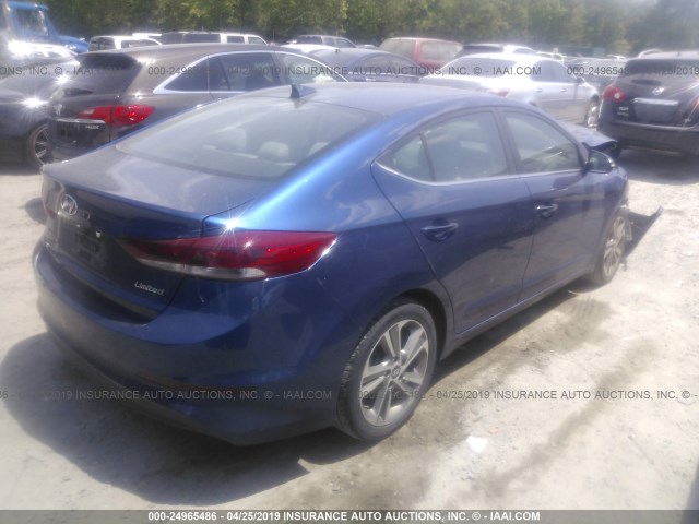 5NPD84LF7JH297404 - 2018 HYUNDAI ELANTRA SEL/VALUE/LIMITED BLUE photo 4