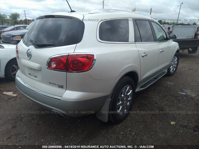 5GAKRCED1BJ336864 - 2011 BUICK ENCLAVE CXL WHITE photo 4