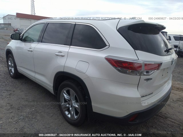 5TDYKRFH0FS039532 - 2015 TOYOTA HIGHLANDER LIMITED/LTD PLATINUM WHITE photo 3