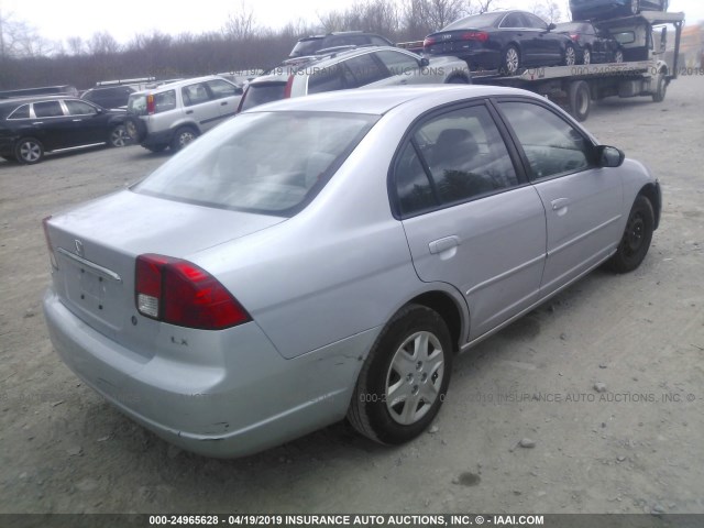 1HGES15583L017921 - 2003 HONDA CIVIC LX SILVER photo 4